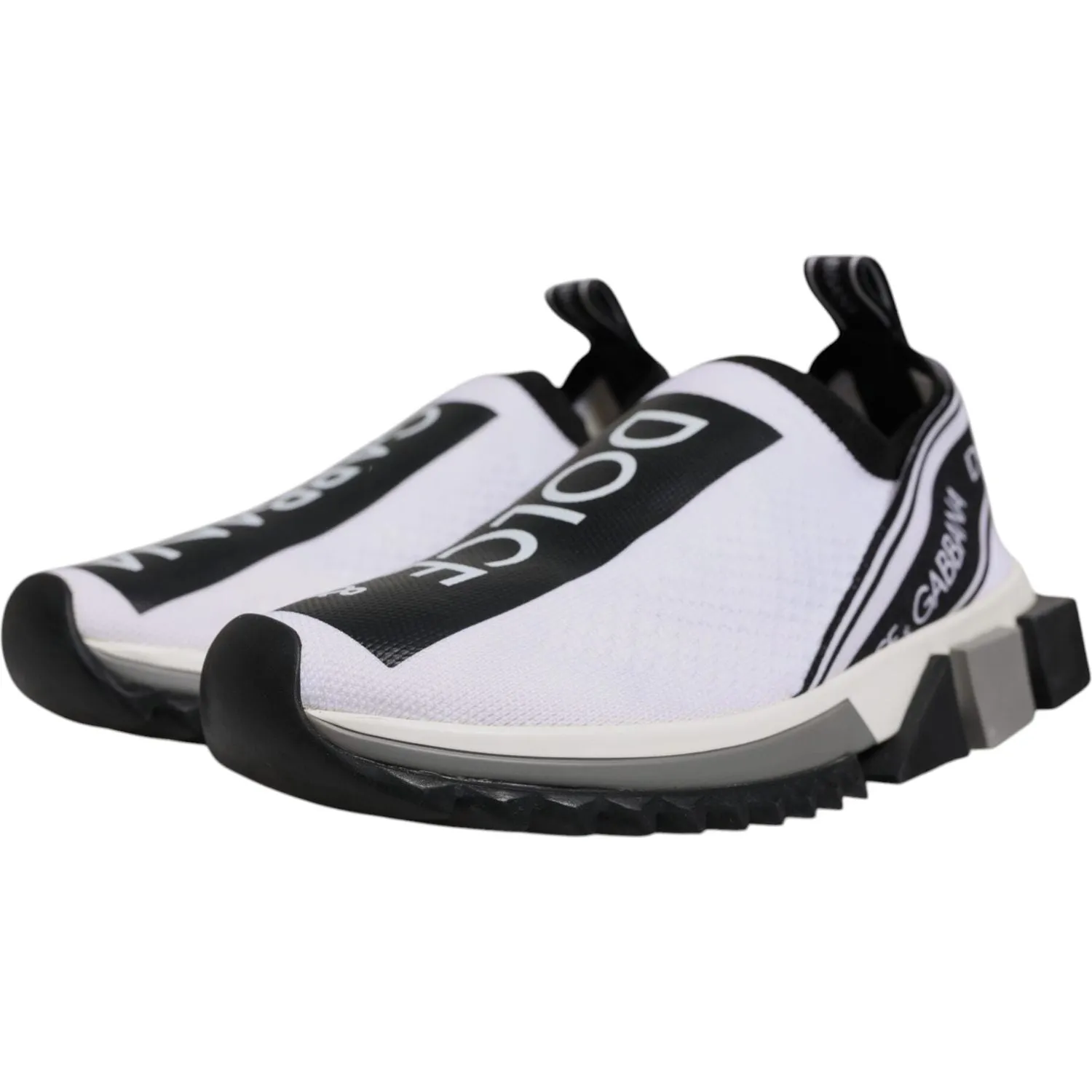 Dolce & Gabbana White Black Slip On Sorrento Sneakers Shoes Warranty On Sneakers