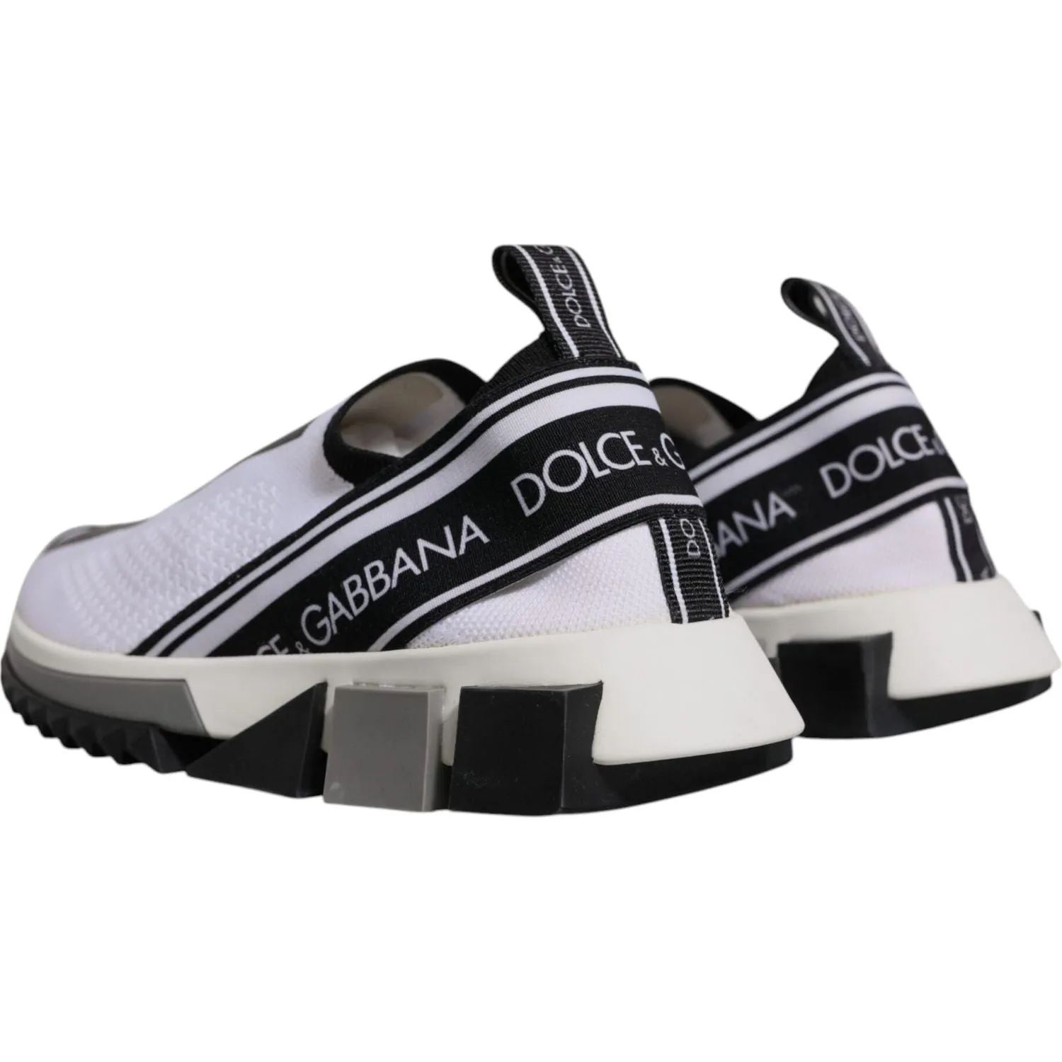 Sneakers For Casual Wear Dolce & Gabbana White Black Slip On Sorrento Sneakers Shoes