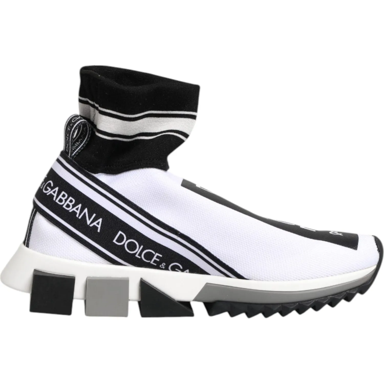 Dolce & Gabbana White Black Sorrento Socks Sneakers Shoes All Designer Sneakers
