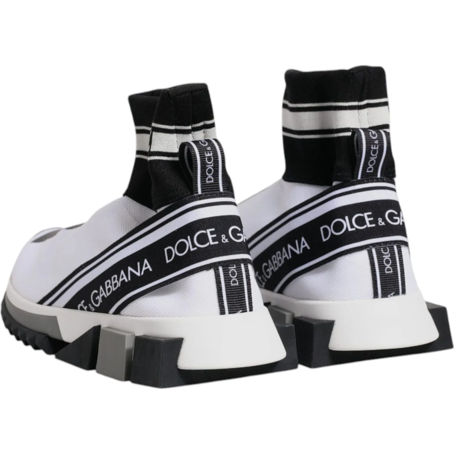 Dolce & Gabbana White Black Sorrento Socks Sneakers Shoes Sneakers Curb