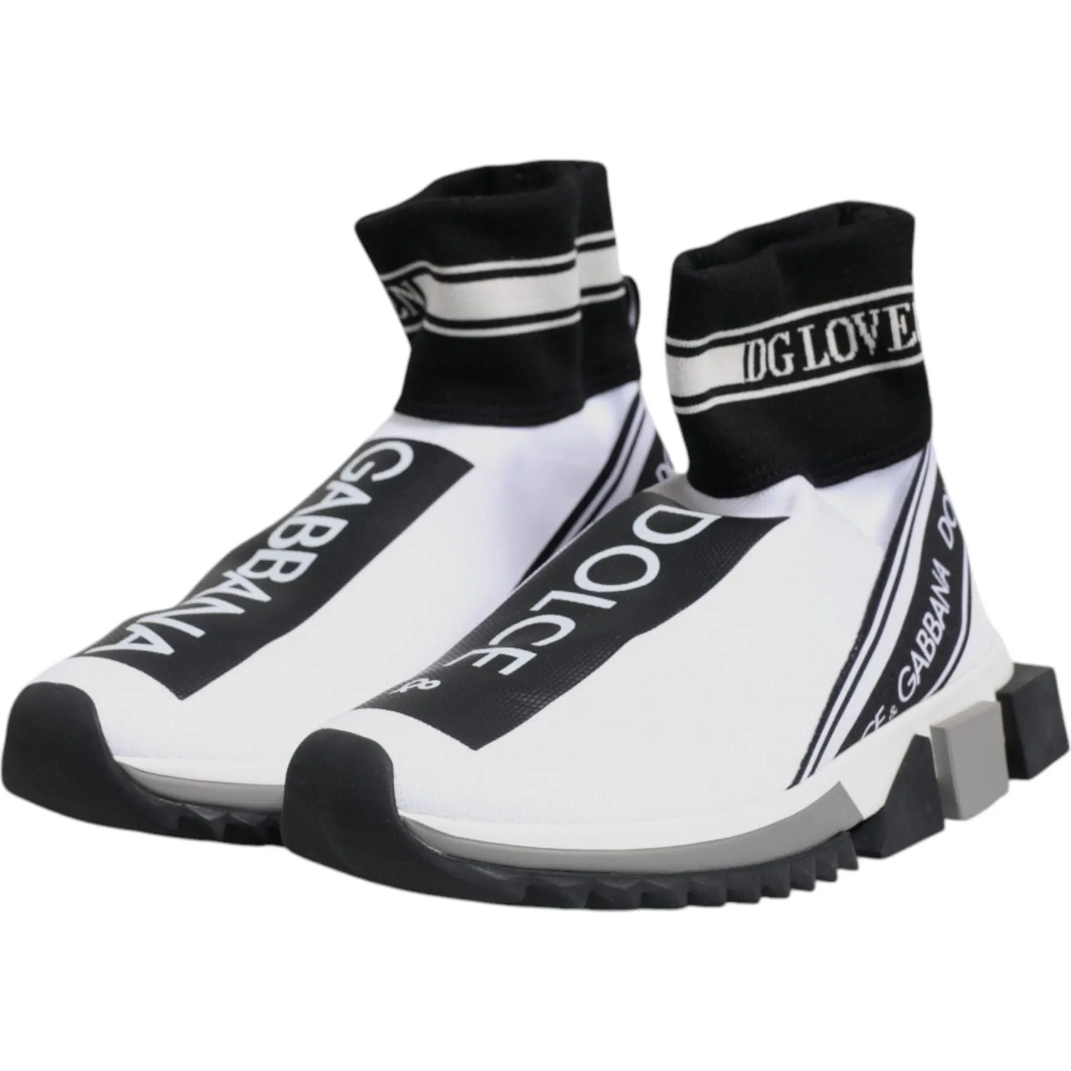 Dolce & Gabbana White Black Sorrento Socks Sneakers Shoes Umbro Sneakers