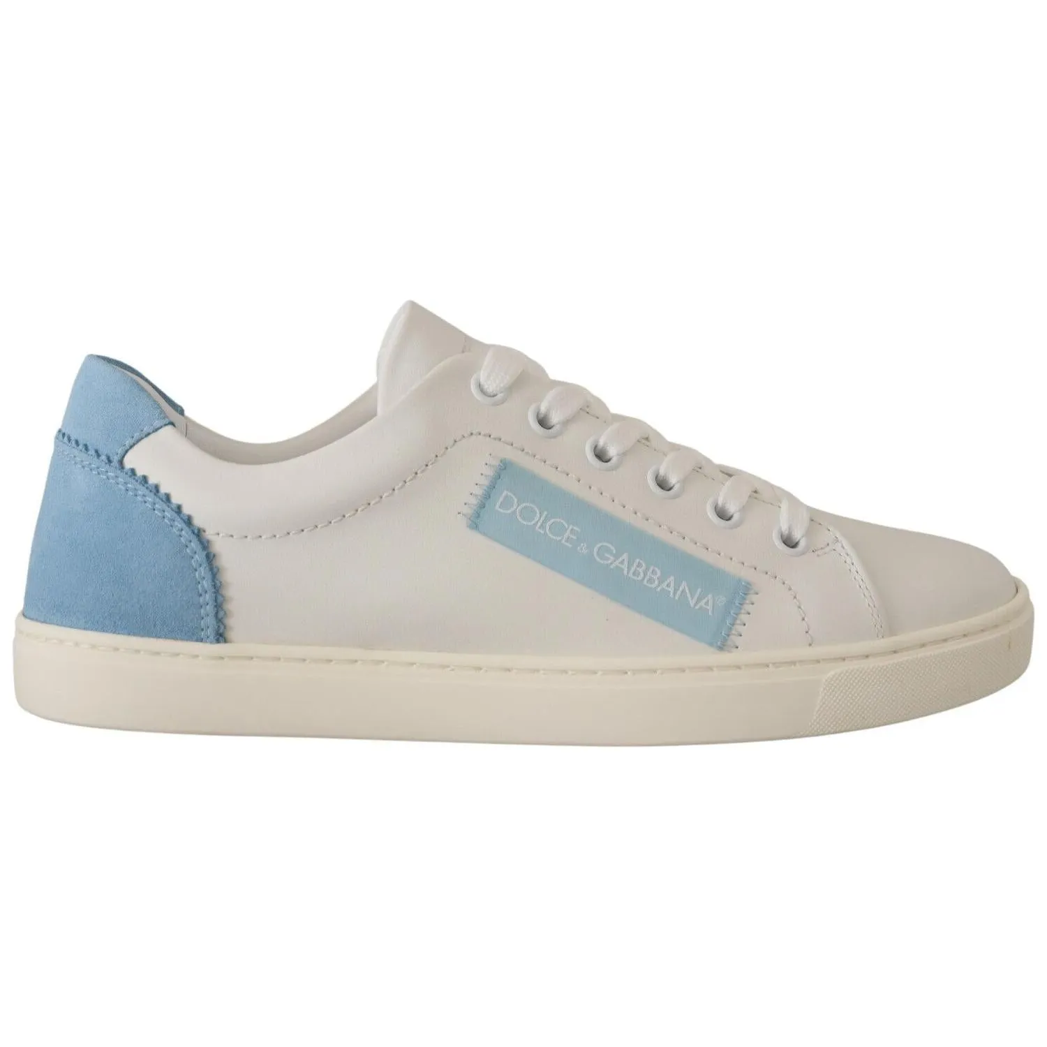Sergio Tacchini Sneakers Dolce & Gabbana White Blue Leather Low Top Sneakers Shoes