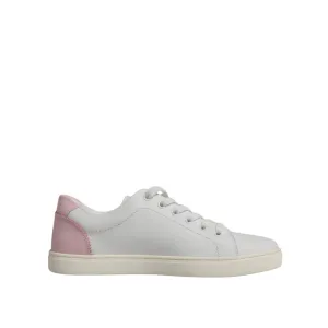 Leather Dress Sneakers Dolce & Gabbana White Classic Calf Leather Sneakers Shoes