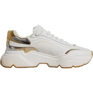 Sneakers For The Office Dolce & Gabbana White Gold DAYMASTER Leather Sneakers Shoes