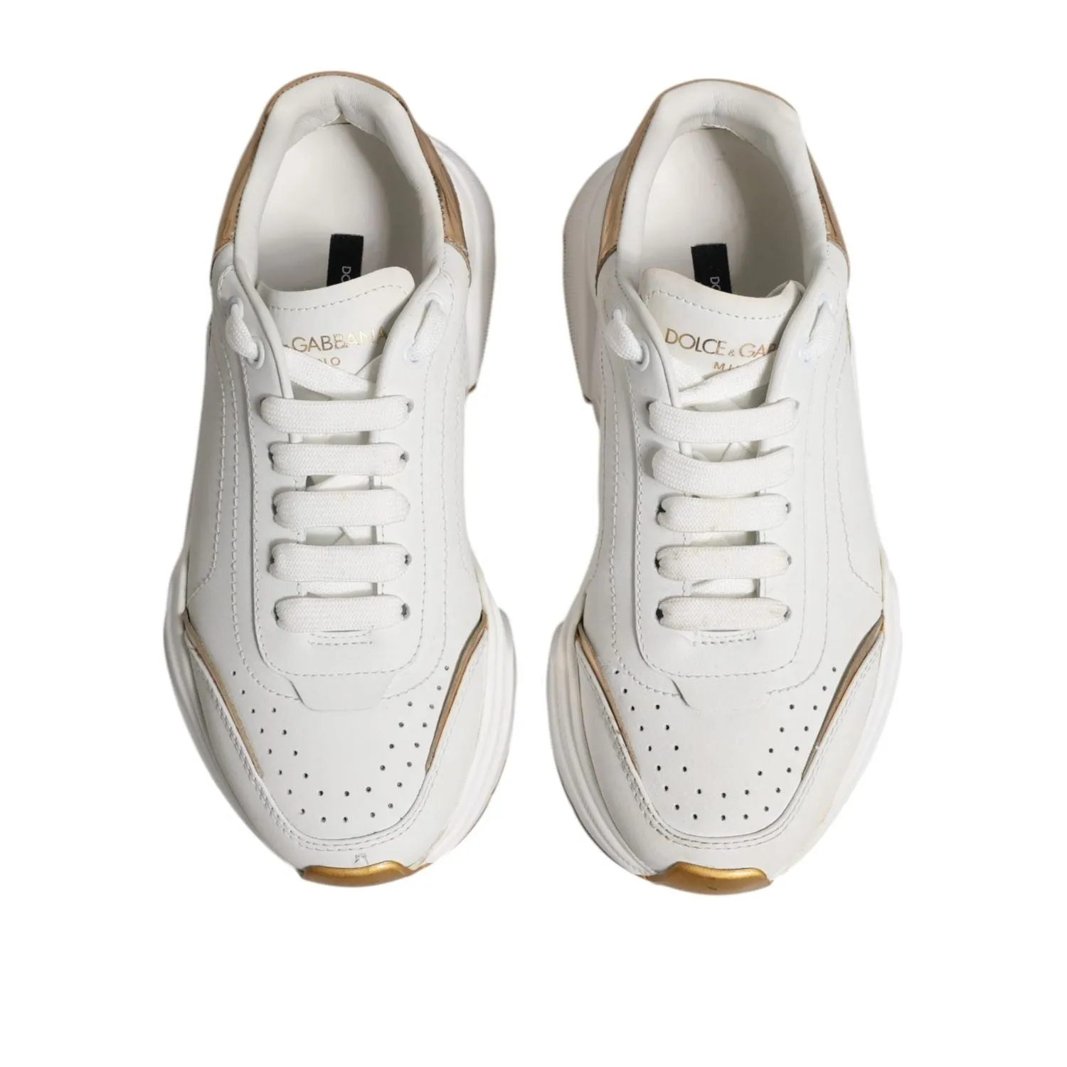 Bulky Sneakers Dolce & Gabbana White Gold Daymaster Low Top Sneakers Shoes