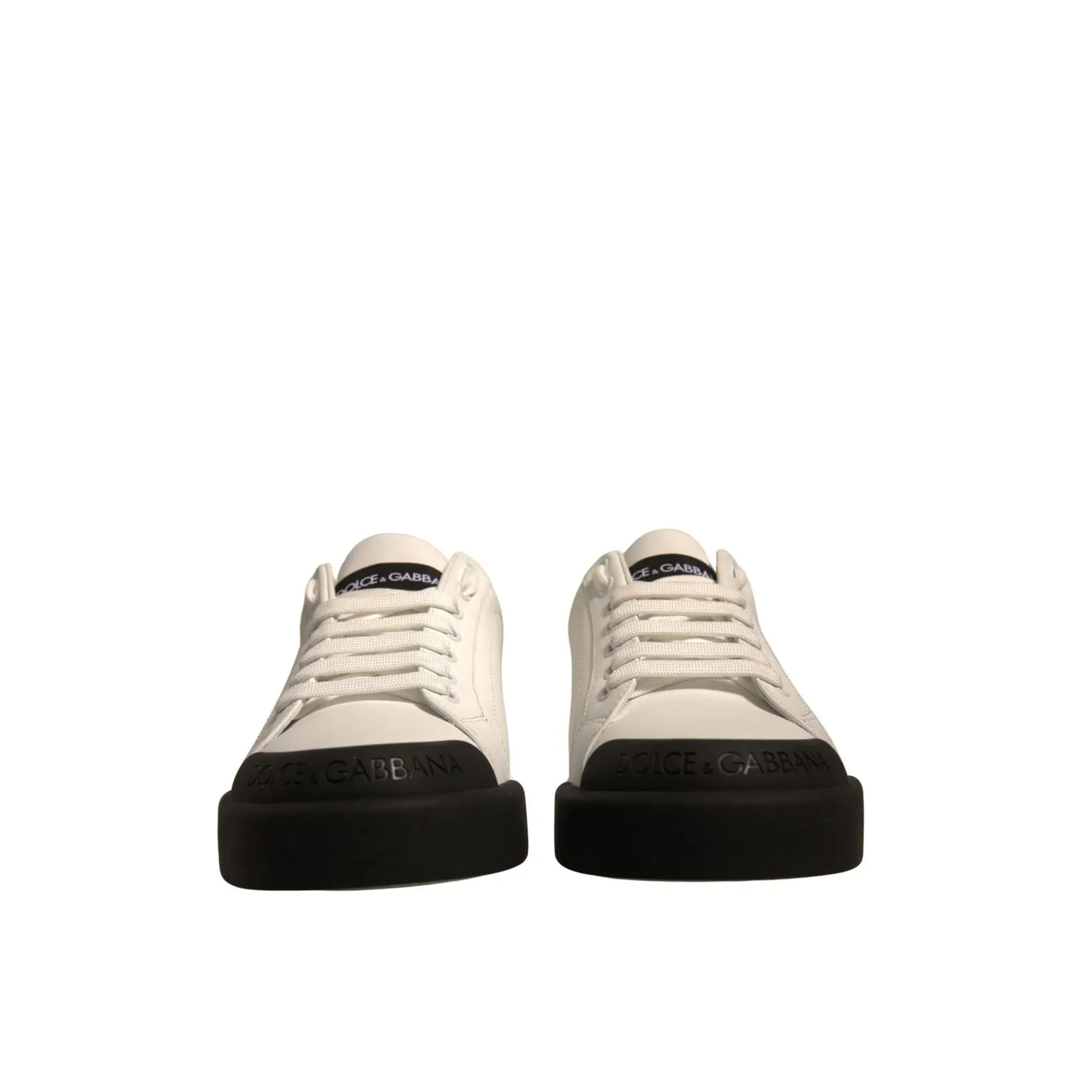 White Velcro Sneakers Dolce & Gabbana White Leather Logo Portofino Sneakers Shoes