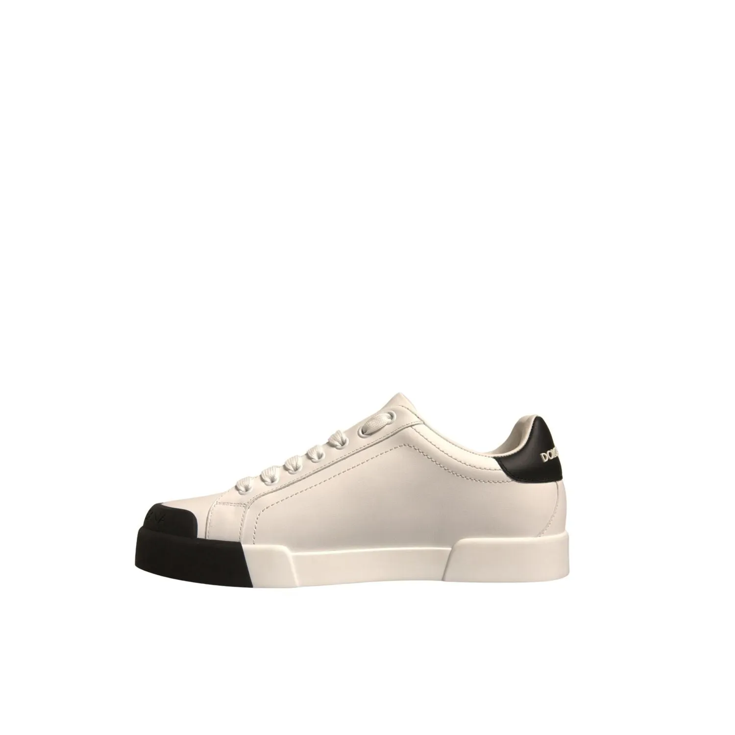 Dolce & Gabbana White Leather Logo Portofino Sneakers Shoes Light Sneakers