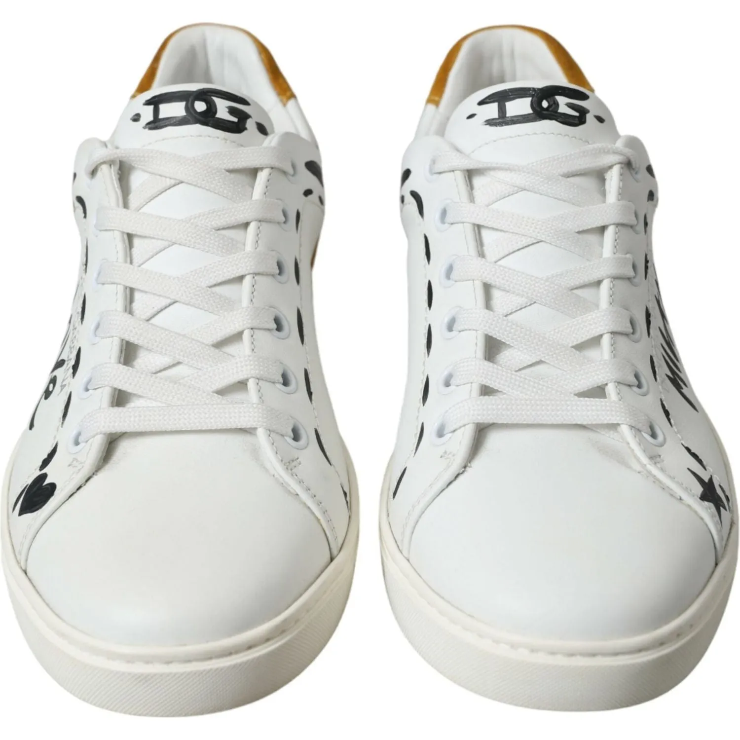 Bape Sta Sneakers Dolce & Gabbana White Leather LOVE Milano Men Sneakers Shoes