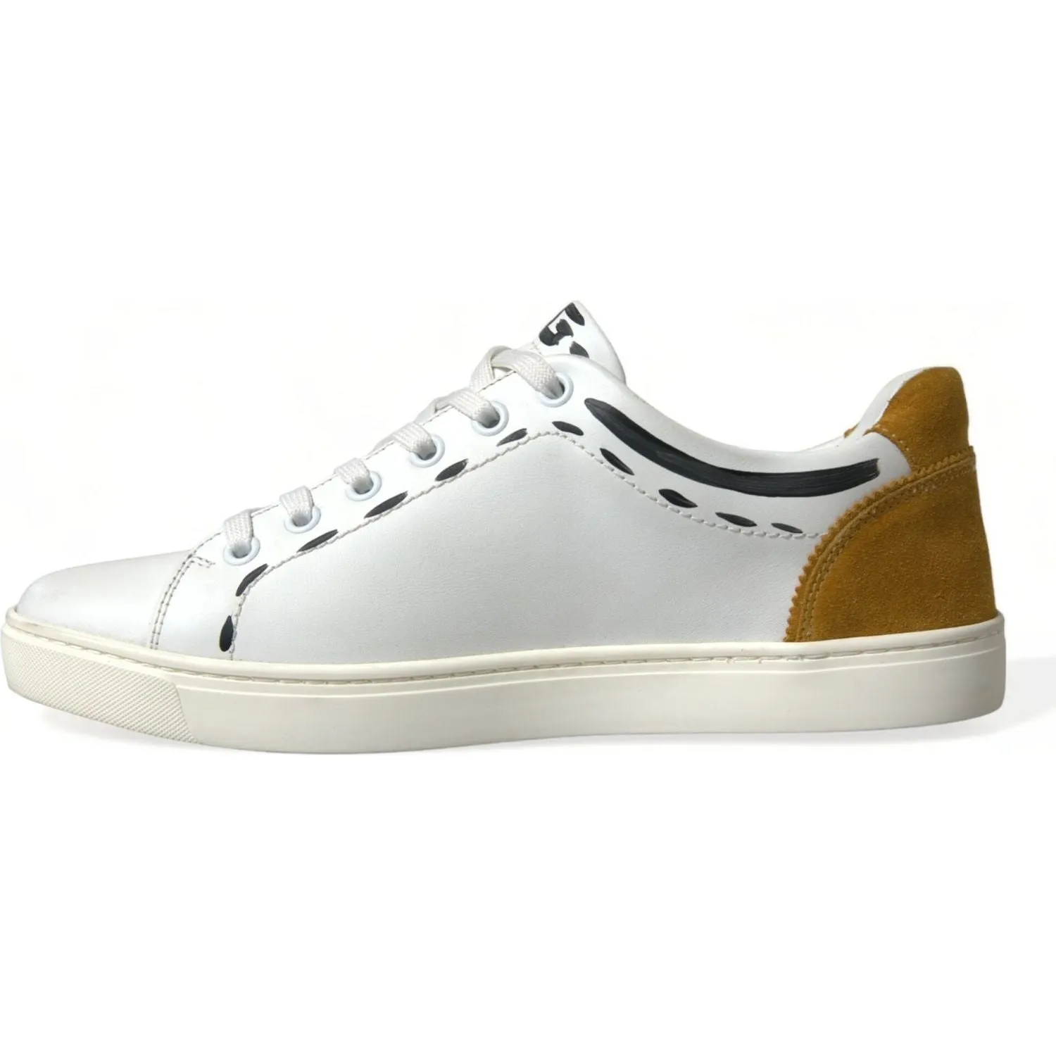 Dolce & Gabbana White Leather LOVE Milano Men Sneakers Shoes D Wade Sneakers