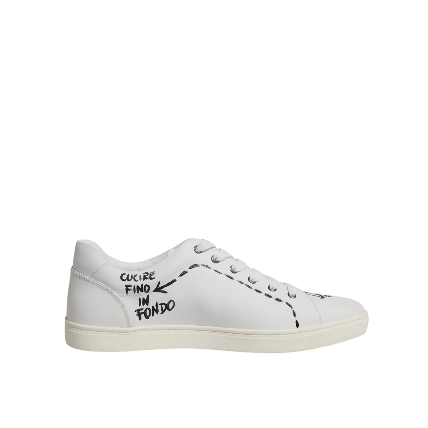 B Sneakers Dolce & Gabbana White Leather Milano Low Top Sneakers Shoes