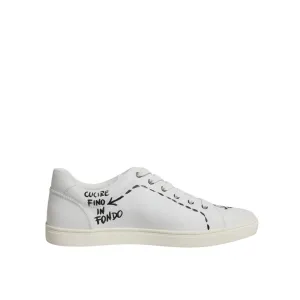 Dolce & Gabbana White Leather Milano Low Top Sneakers Shoes Sneakers Made In America