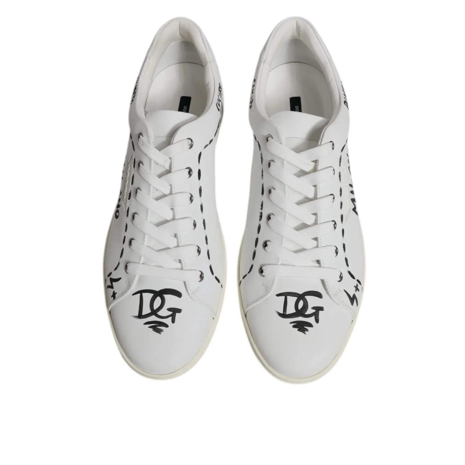Dolce & Gabbana White Leather Milano Low Top Sneakers Shoes Sneakers Chloe