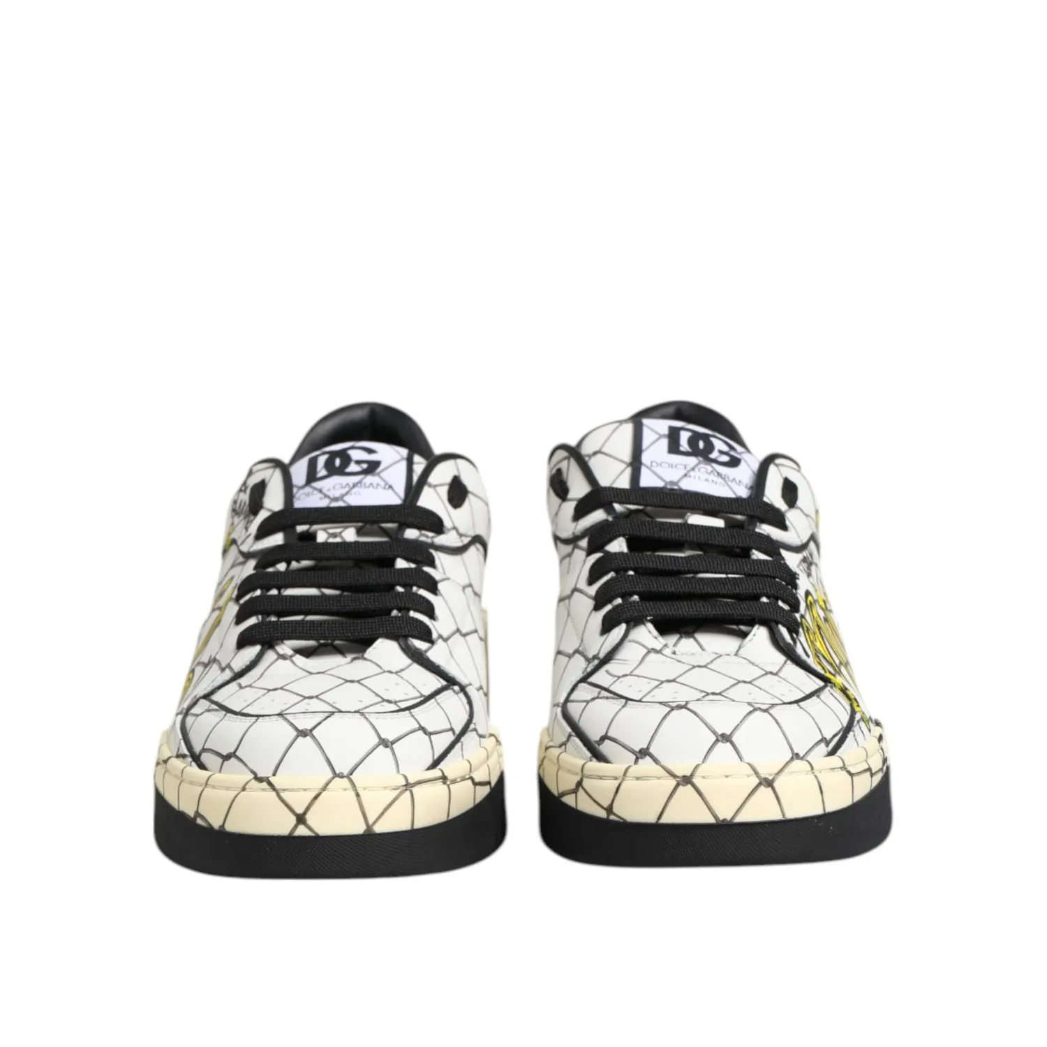 Dolce & Gabbana White Logo Print Low Top Men Sneakers Shoes Sneakers Comfortable