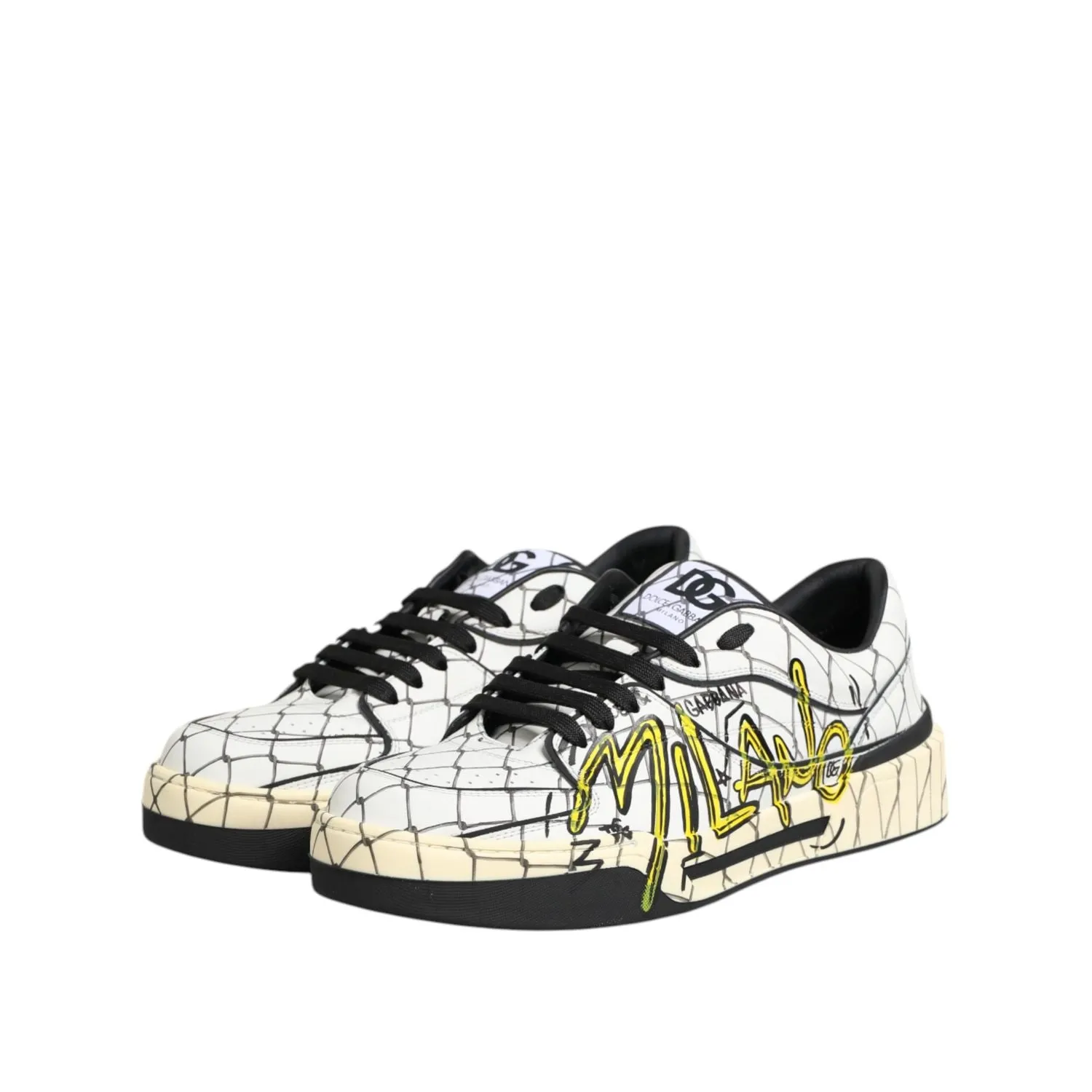 Sneakers New Dolce & Gabbana White Logo Print Low Top Men Sneakers Shoes