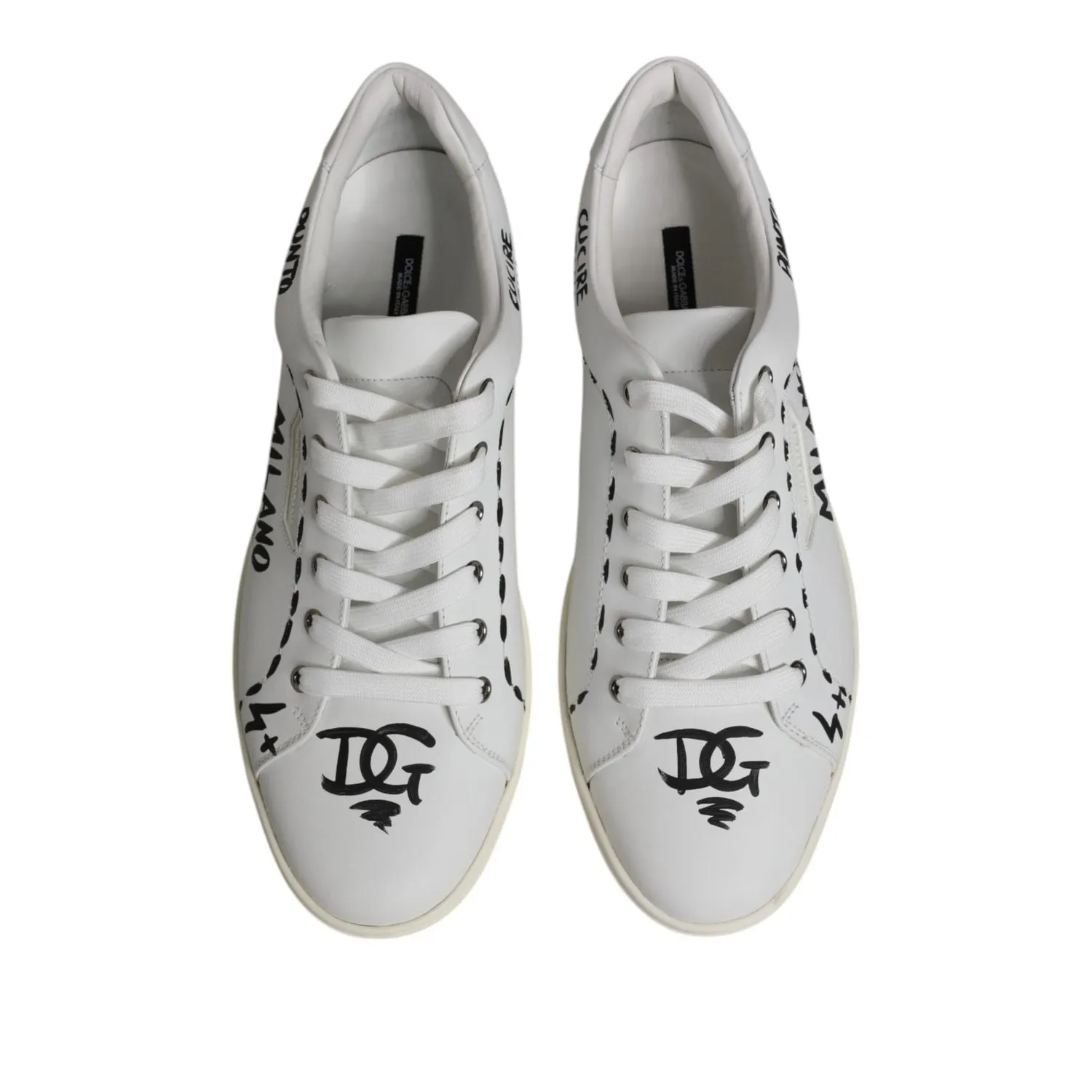 Stretch Sneakers Dolce & Gabbana White London Calf Leather Men Sneakers Shoes