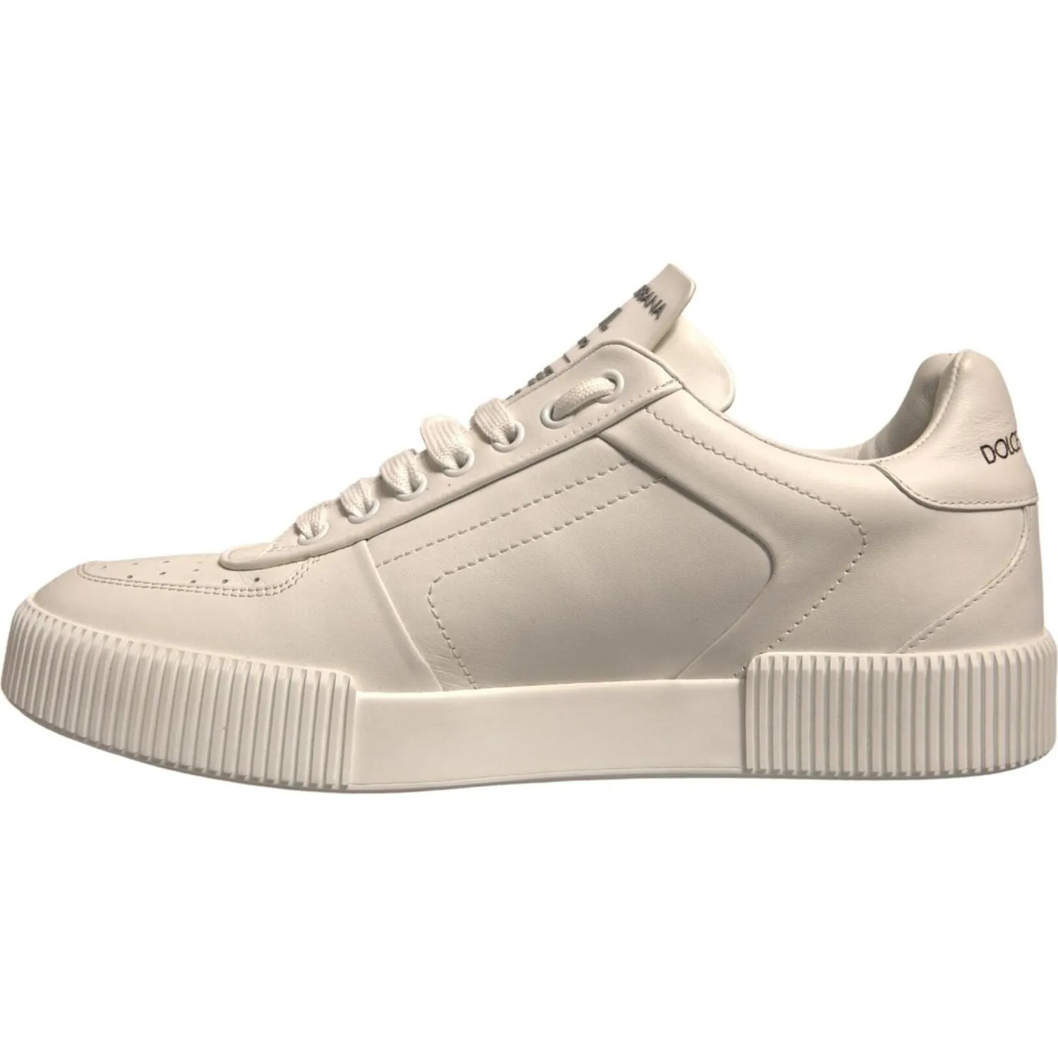 White Platform Sneakers Dolce & Gabbana White Miami Leather Low Top Sneakers Shoes