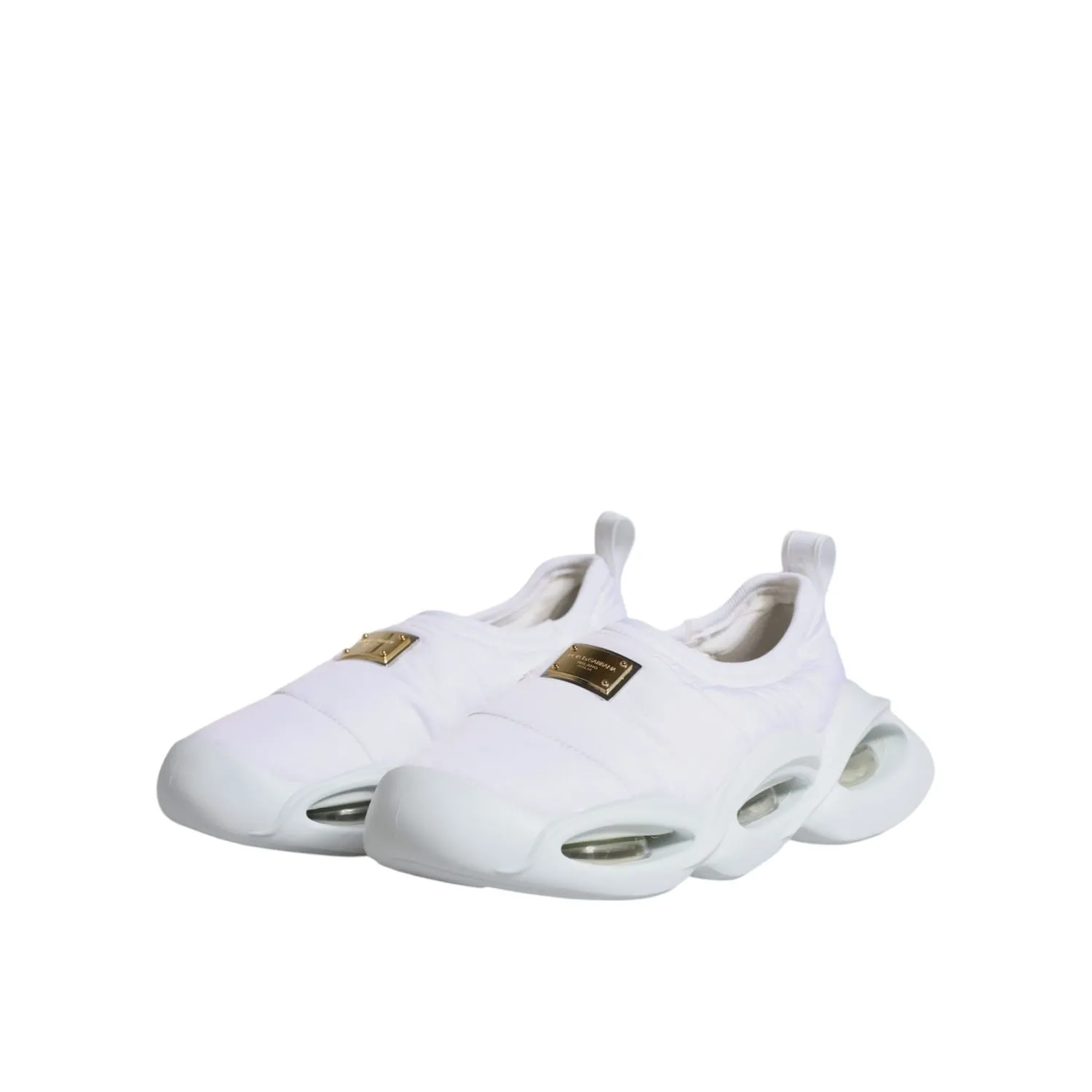 Create Your Own Sneakers Dolce & Gabbana White Padded Fabric Low Top Sneakers Shoes