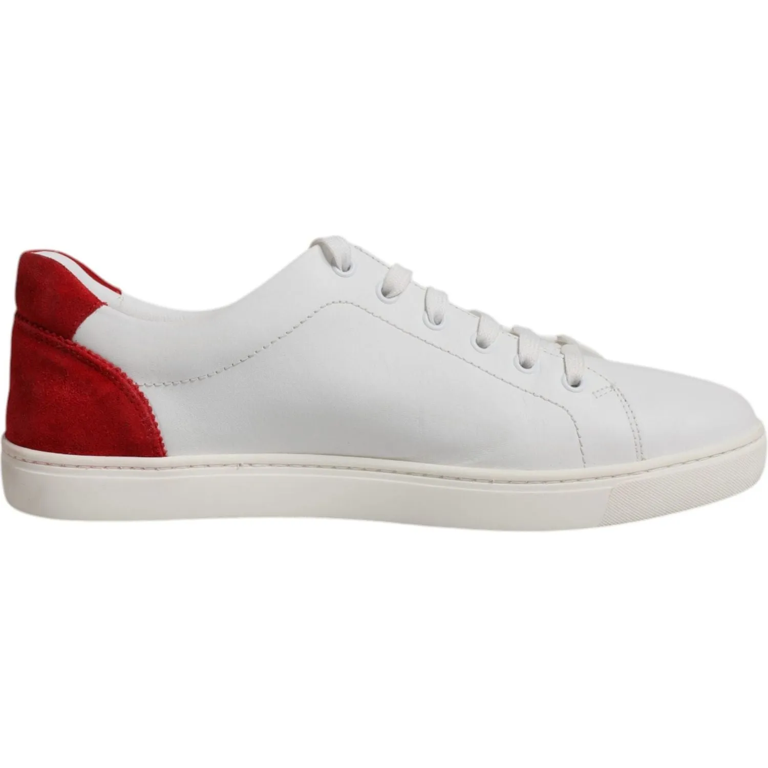 Dolce & Gabbana White Suede Leather Low Top Sneakers Shoes Sneakers At