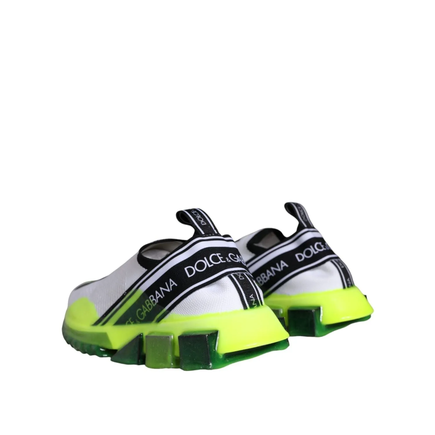 Dolce & Gabbana White Yellow Slip On Sorrento Sneakers Shoes Lacing Up Sneakers