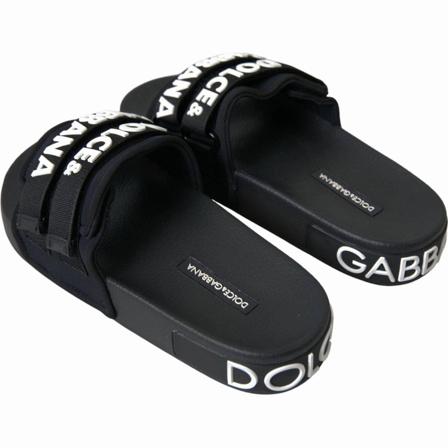 Dolce & Gabbana Black Neoprene Slides Flats Beachwear Shoes Payless Shoes Flats
