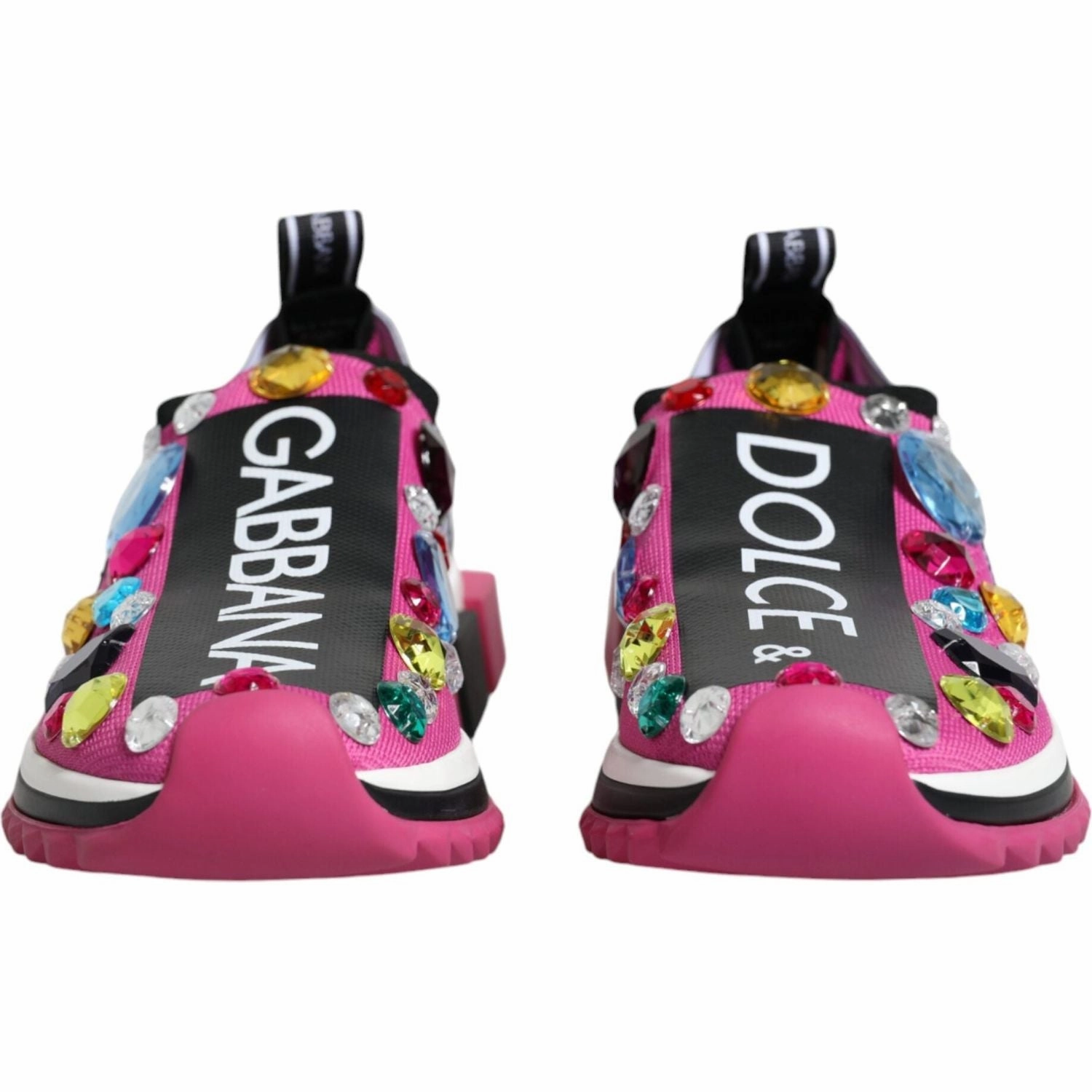 Dolce & Gabbana Pink Sorrento Crystals Low Top Sneakers Shoes Wearing Flat Shoes With A Dress