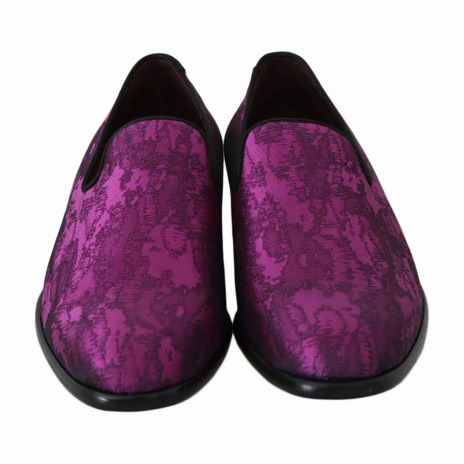 Tan Suede Loafers Dolce & Gabbana Purple Jacquard Loafers Dress Formal Shoes