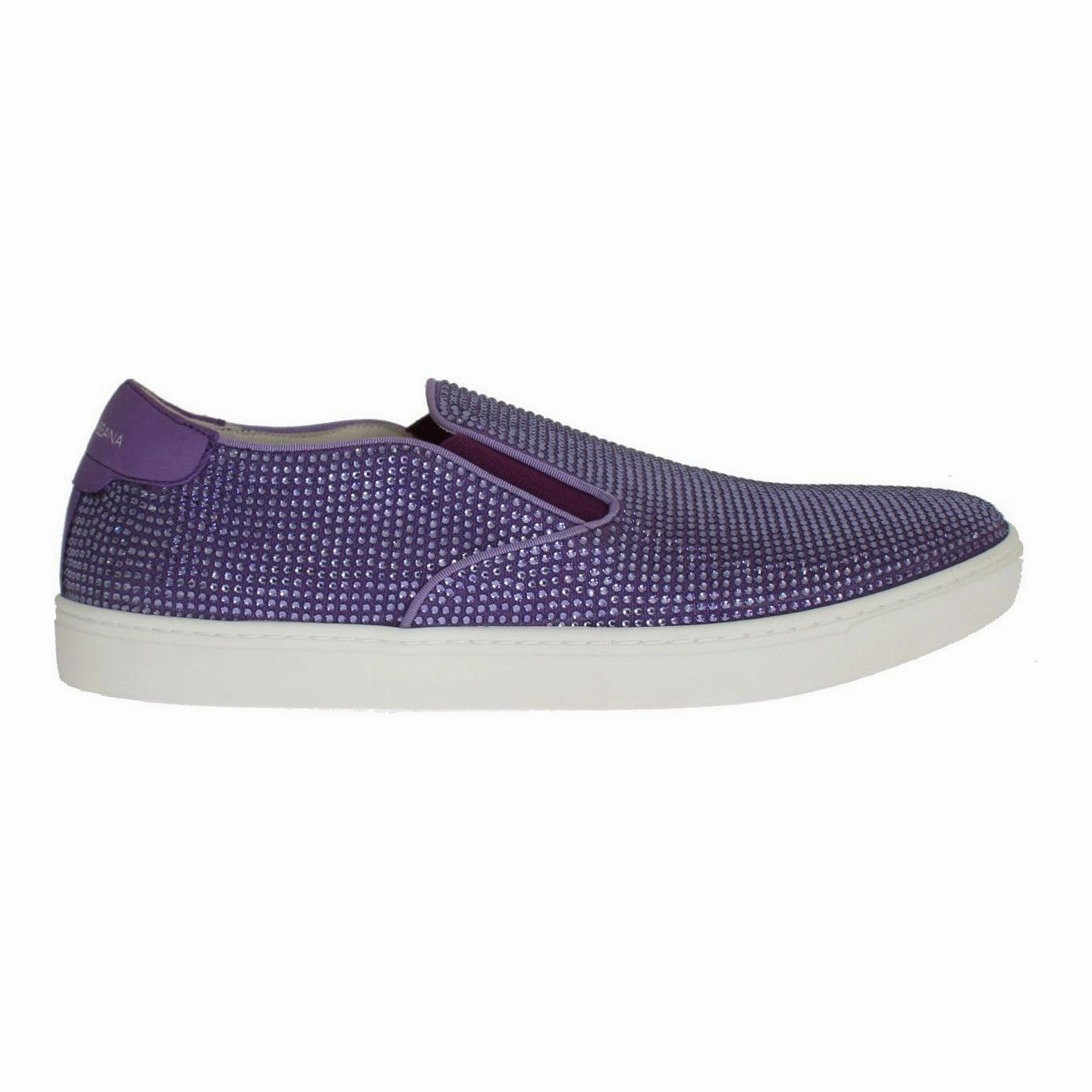 Loafers With Toe Separation Dolce & Gabbana Purple Strass Canvas Logo Sneakers