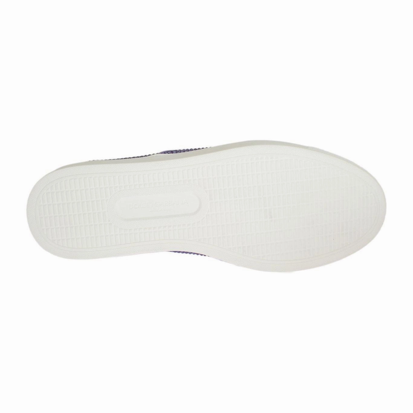 Bow Loafers Dolce & Gabbana Purple Strass Canvas Logo Sneakers