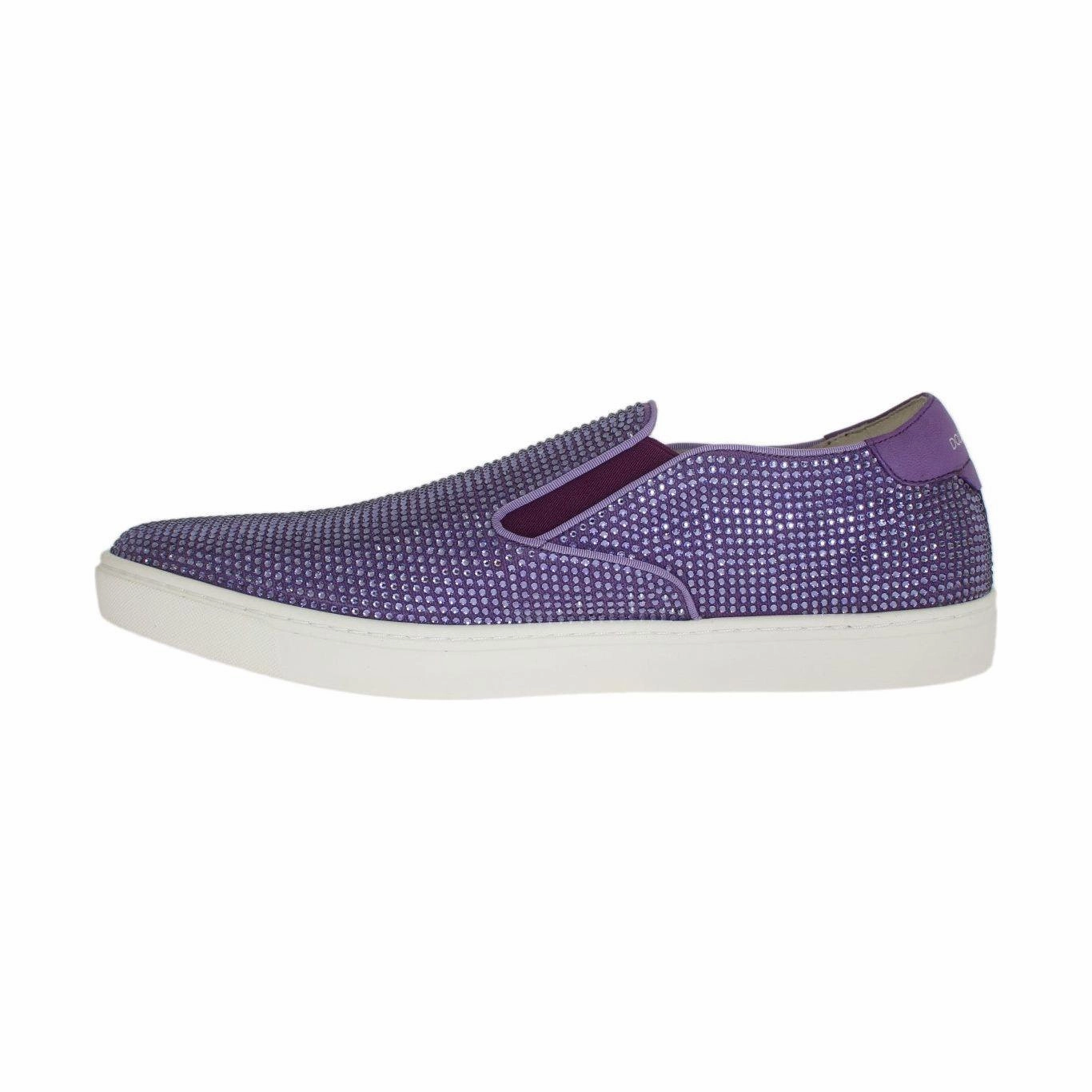 Dolce & Gabbana Purple Strass Canvas Logo Sneakers New Republic Loafers