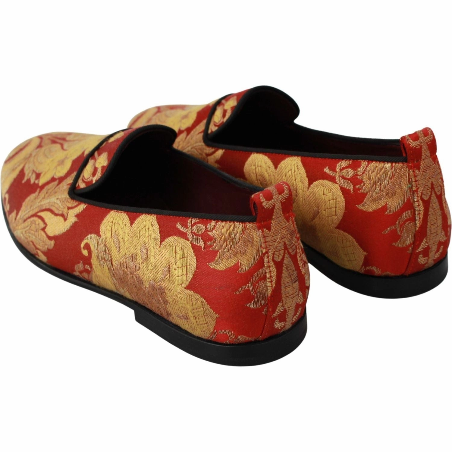 Different Types Of Loafers Dolce & Gabbana Red Gold Brocade Slippers Loafers Shoes
