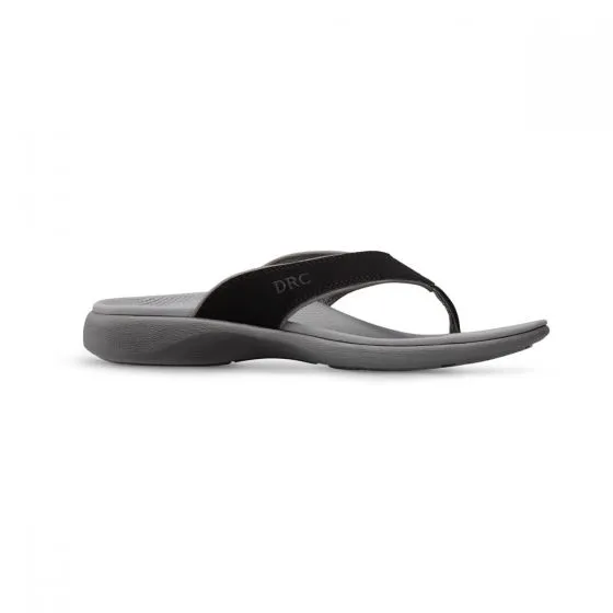 Dr. Comfort Women's Sandals - Shannon - Black Flip Flops Wedge Platform