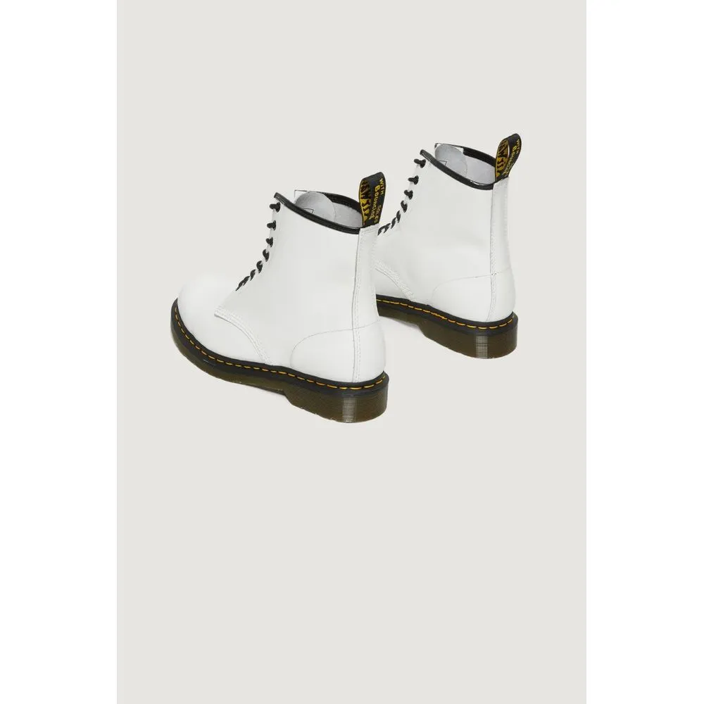 Dr. Martens White Leather Lace-Up Boots Casual High Top Shoes