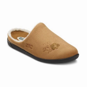 Tie Dye Fuzzy Slippers Dr. Comfort Women's Diabetic Slippers - Cozy - Camel