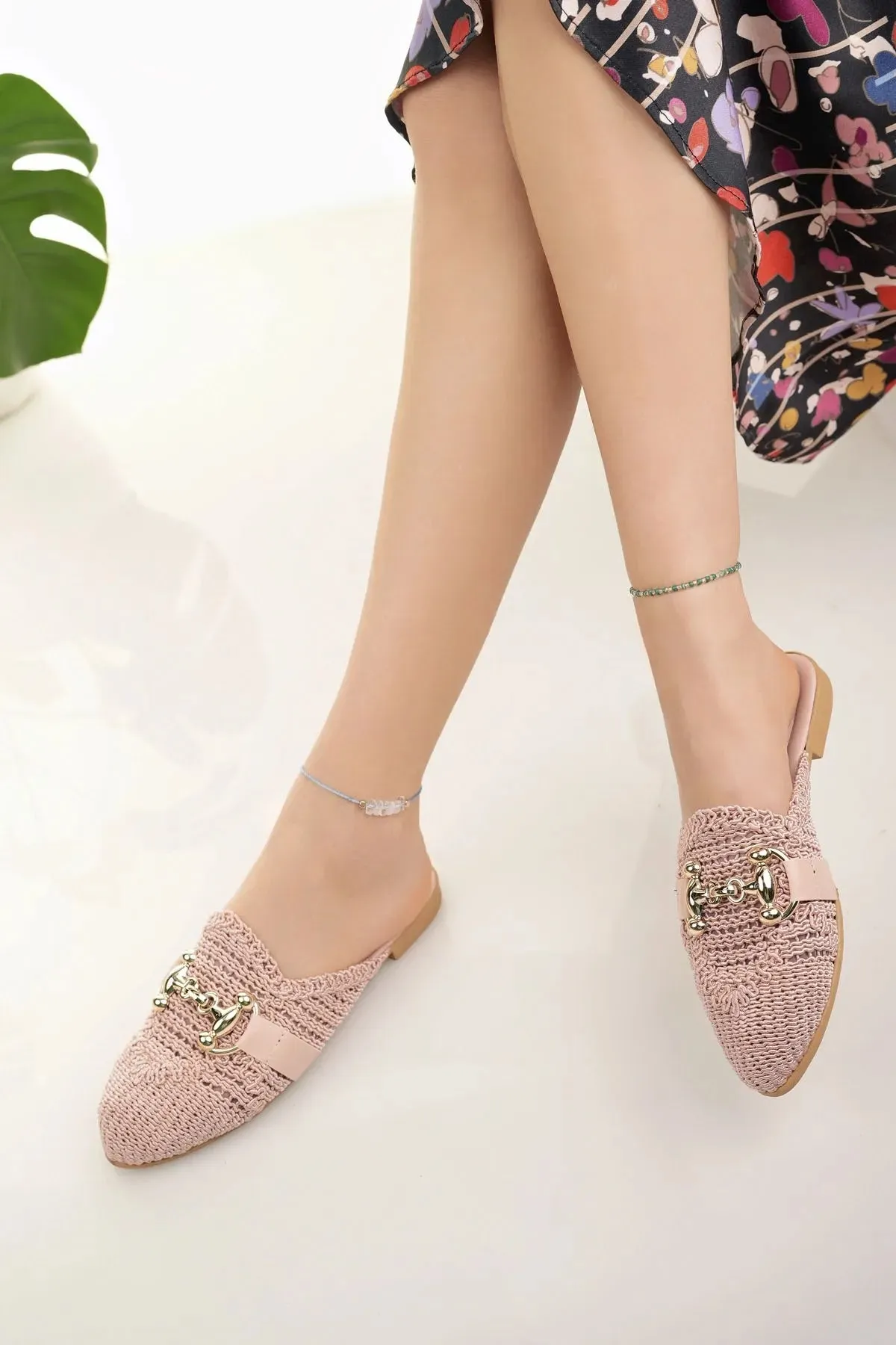 Modafrsat Women's Buckle Detailed Stylish Slippers Octopus Slippers