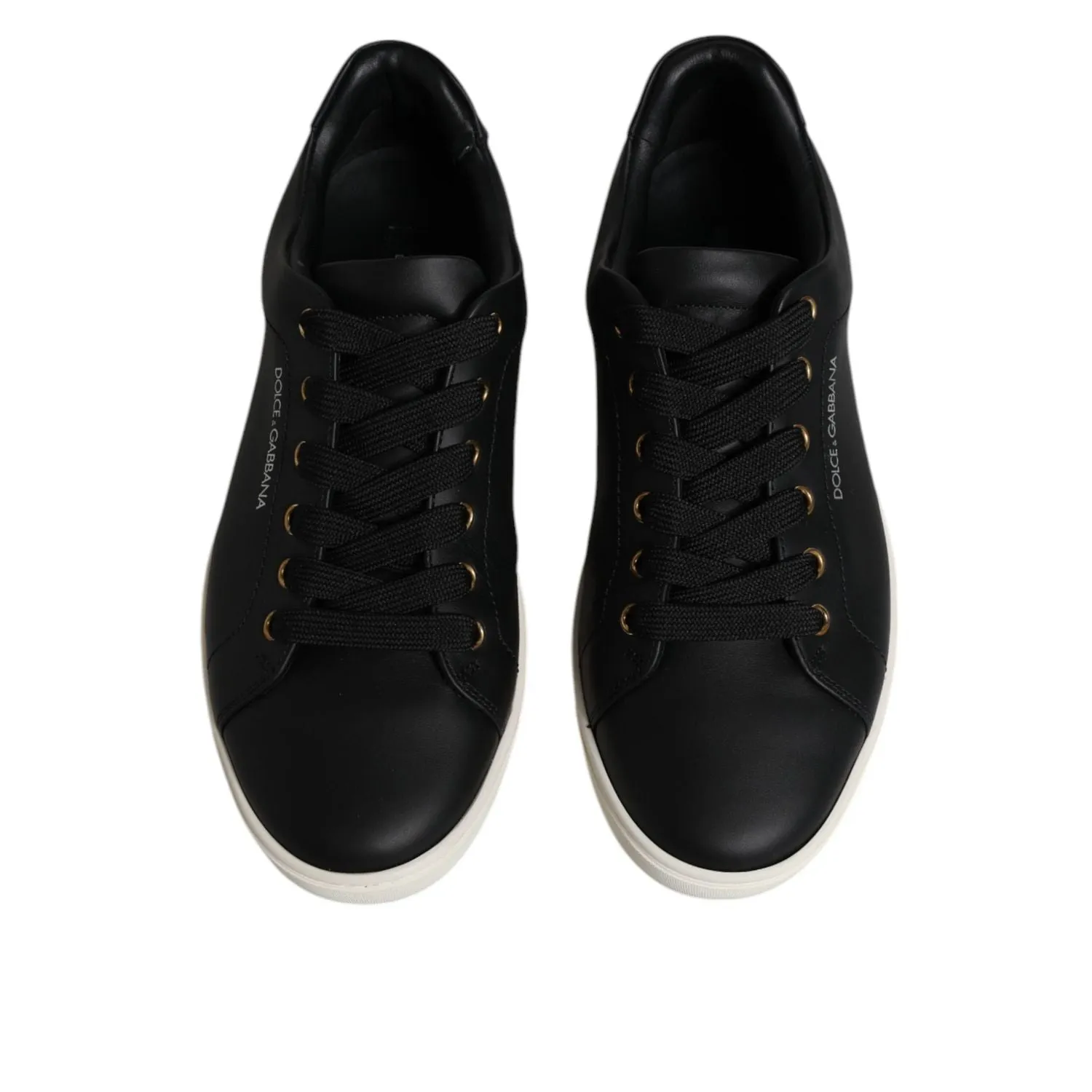 Dolce & Gabbana Black Leather Logo London Sneaker Shoes Shoe Trees For Sneakers