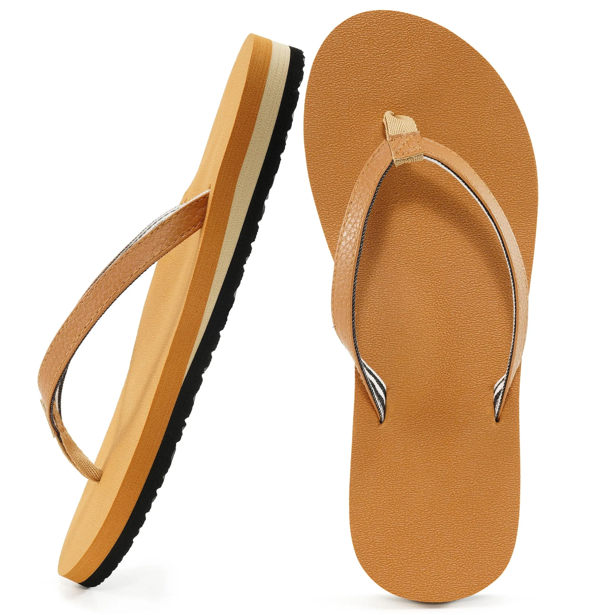 Flip Flops With Adjustable Straps Ecetana Womens Flip Flops with Arch Support Comfortable Yoga Foam Cushion Walking Beach Sandals for Women