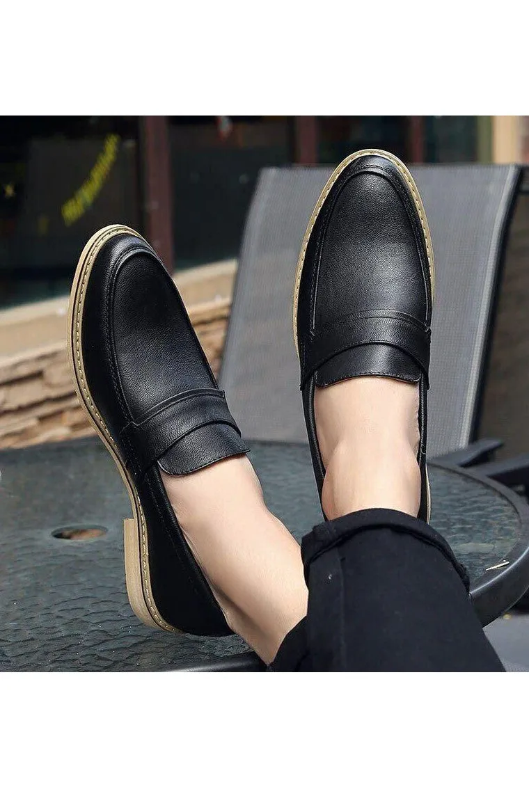 Hush Puppy Loafers Men Brown Pure Leather Moccasins Formal Dress Shoes Loafer