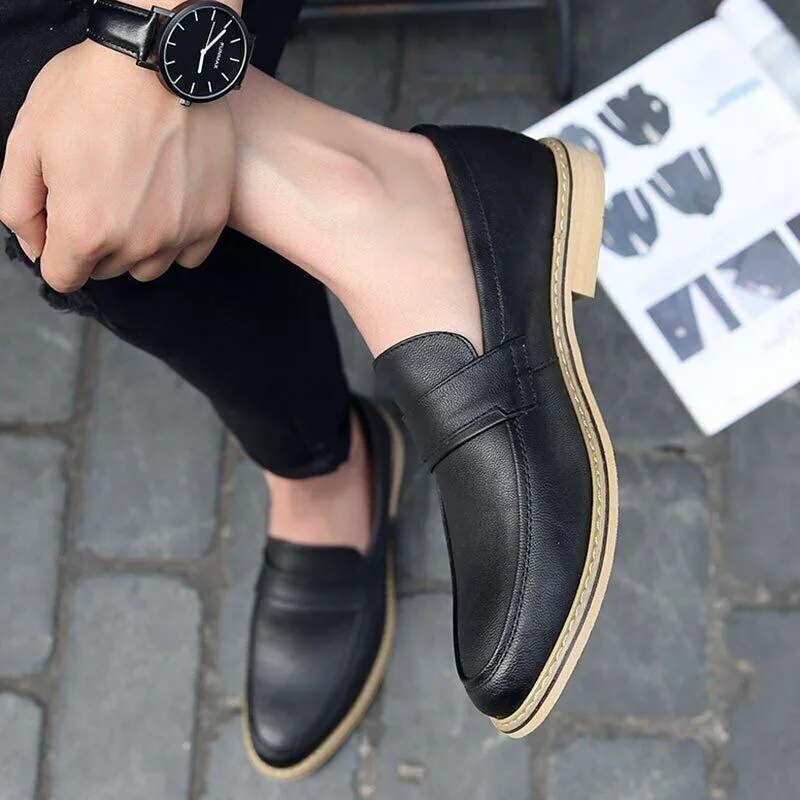 Men Brown Pure Leather Moccasins Formal Dress Shoes Loafer