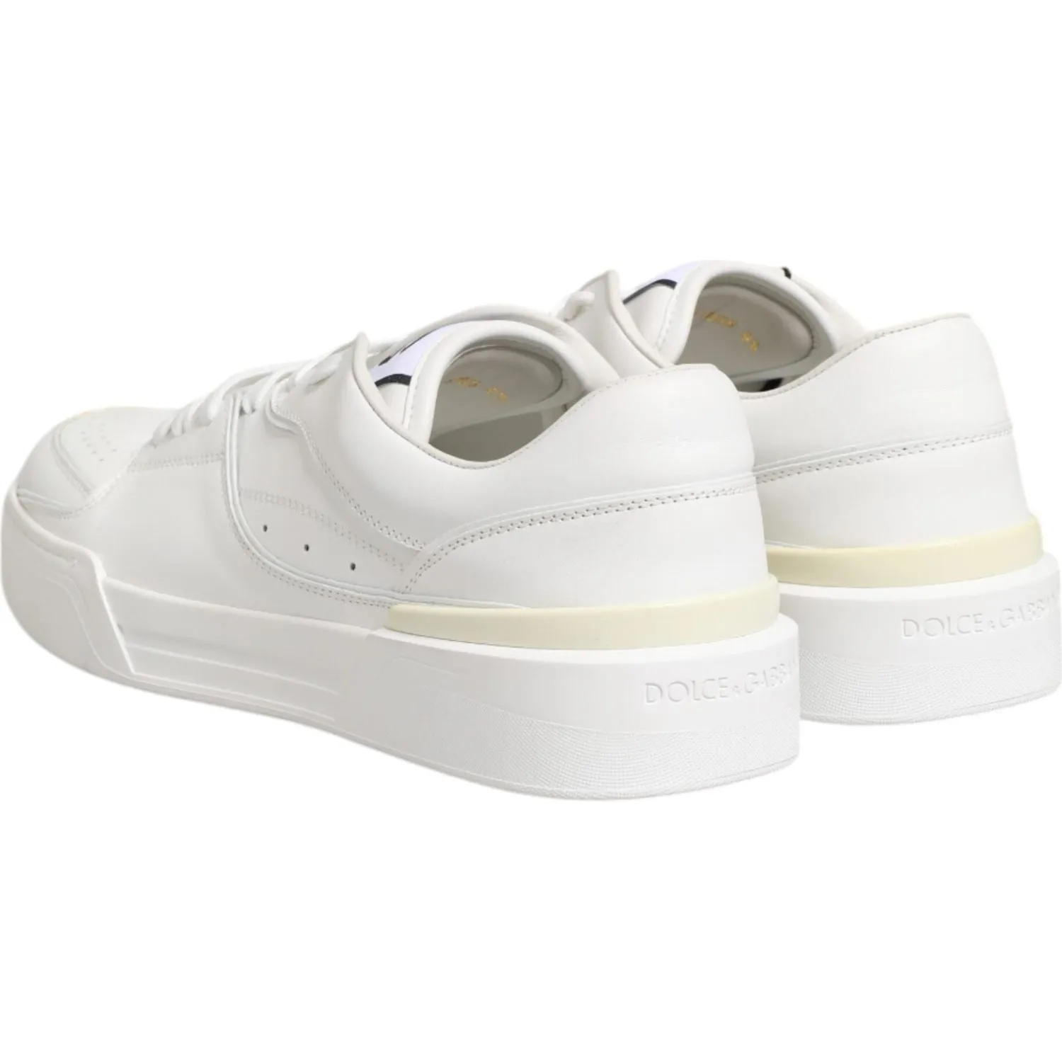 Dolce & Gabbana White Miami Leather Low Top Sneakers Shoes Spd Cycling Sneakers