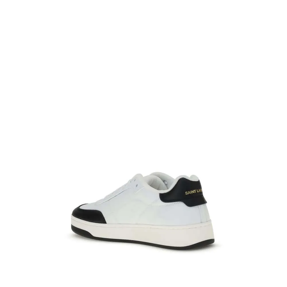 Saint Laurent White Calf Leather Bos Taurus Low Top Sneakers Most Comfortable Shoes Flats