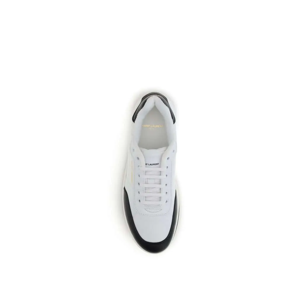 Saint Laurent White Calf Leather Bos Taurus Low Top Sneakers Best Flat Shoes To Wear With Dresses
