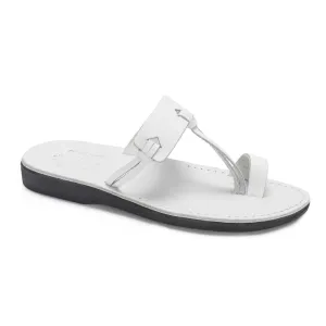 David - Leather Open Toe Sandal | White Sandals Travel Agent Login