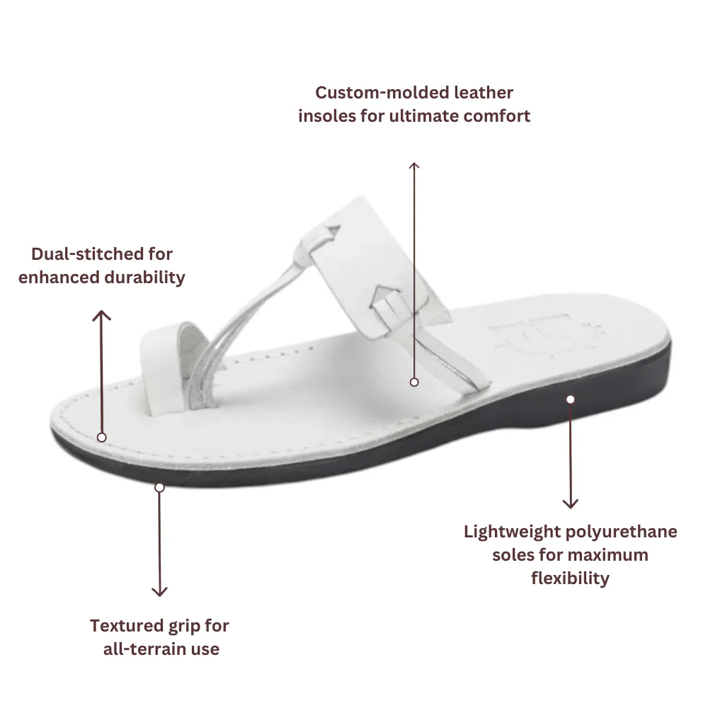 David - Leather Open Toe Sandal | White Sandals In The Caribbean
