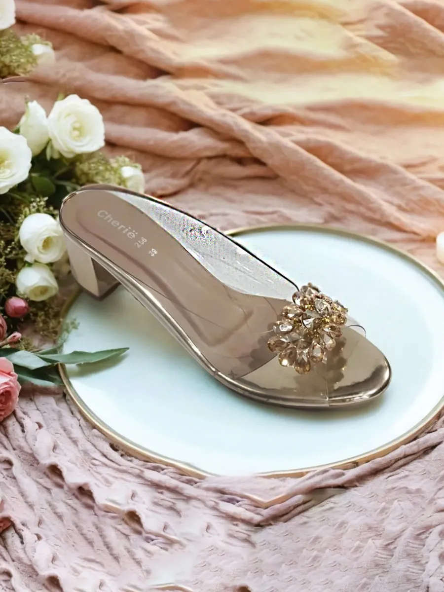 Dansko Slides Golden | Fancy Heel Slippers for Women.