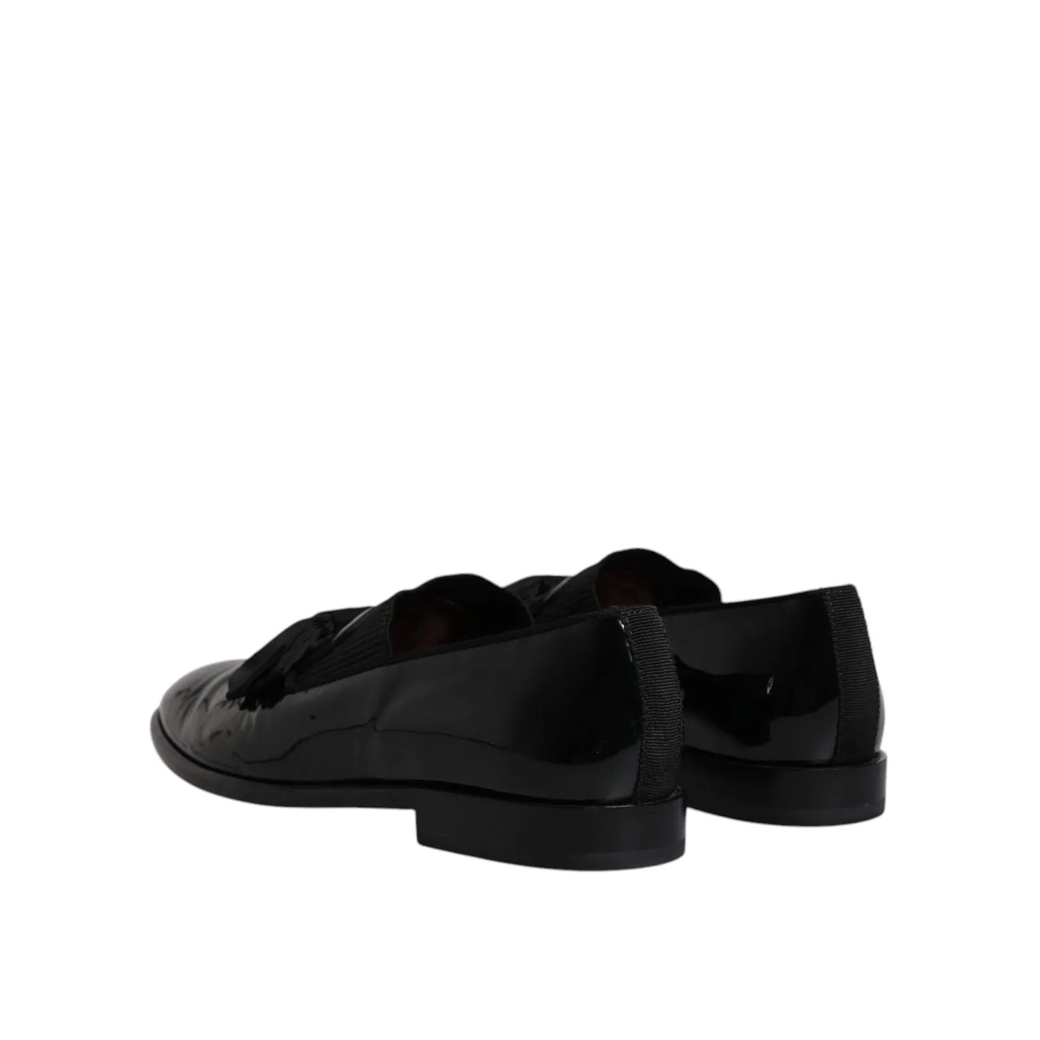 Toga Loafers Dolce & Gabbana Black Leather Loafers Men Formal Dress Shoes