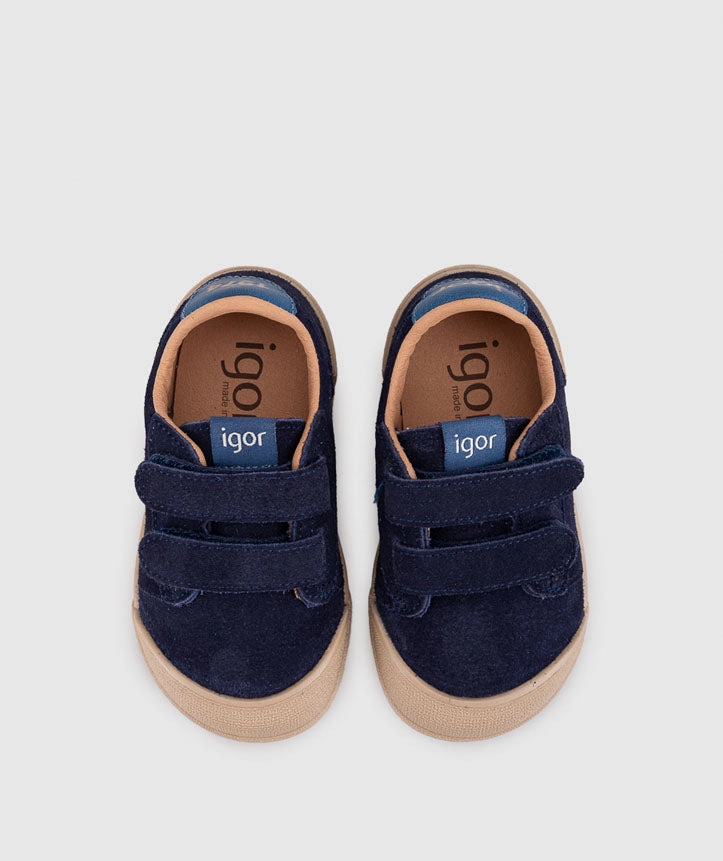 Prom Shoes Flats Igor Boy's and Girl's Tennis Suede Shoes - Marino