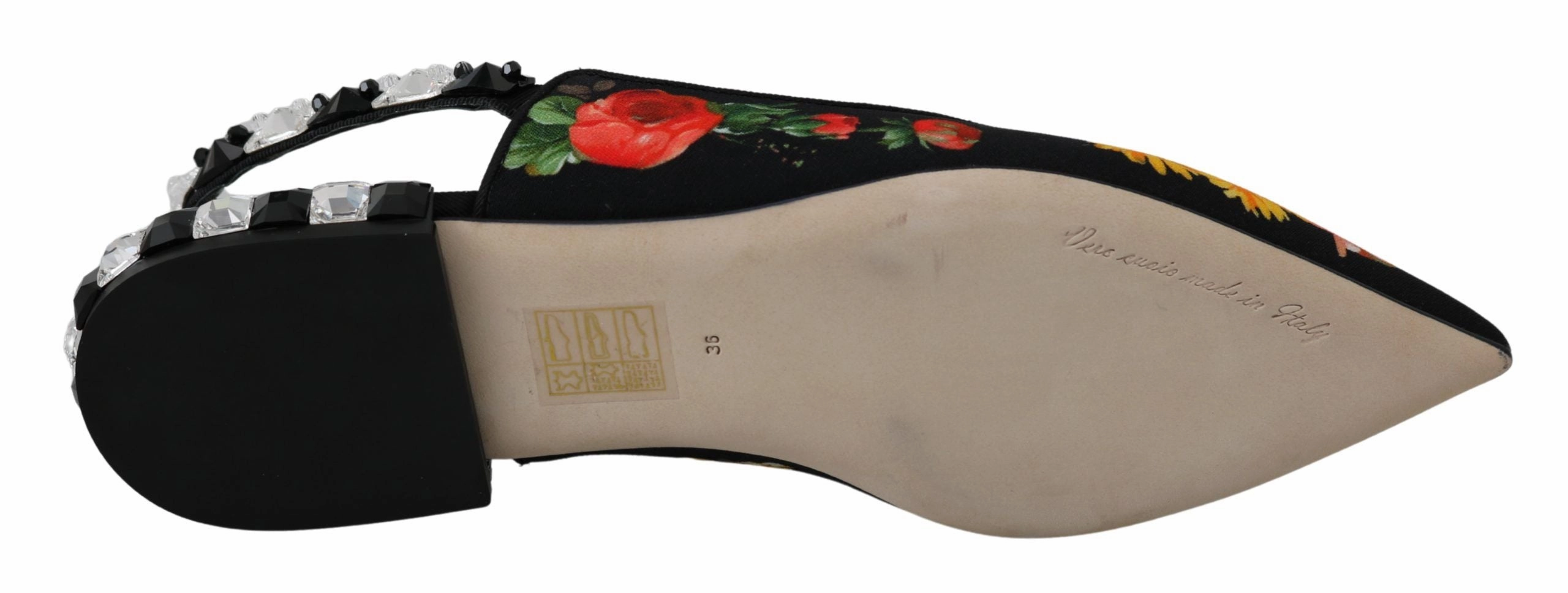 Ted Baker Loafers Black Floral Crystal Slingbacks Flats Shoes