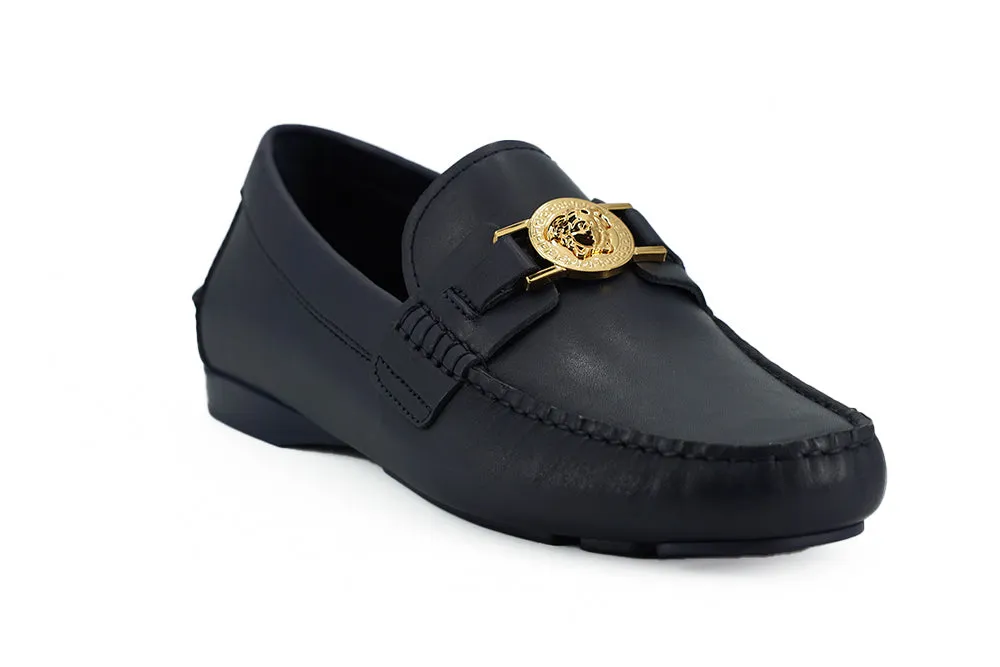 Elegant Navy Blue Calf Leather Loafers Eytys Loafers
