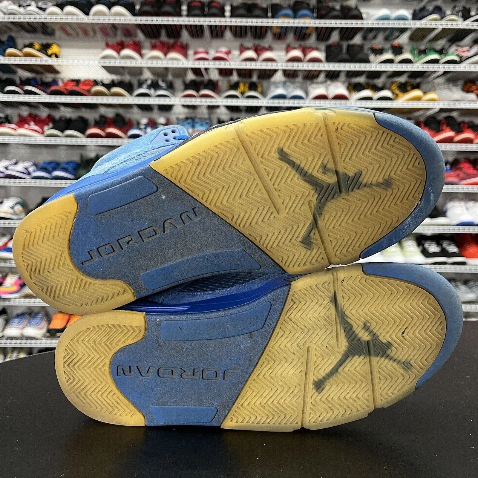 Nike Air Jordan 5 Retro Blue Suede 2017 136027-401 Men's Size 10 No Insole Hyrox Shoes Asics