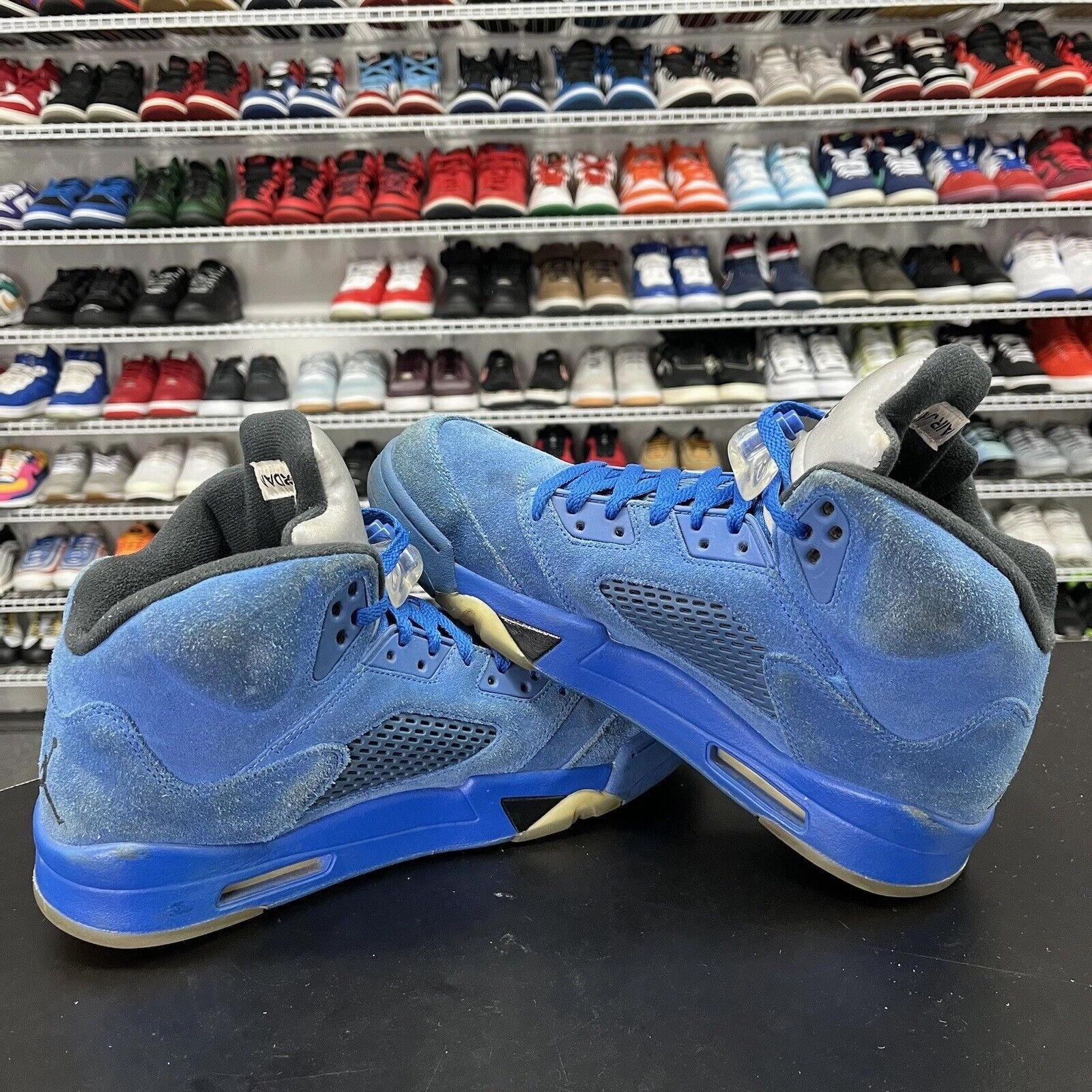 Best Asics Everyday Shoes Nike Air Jordan 5 Retro Blue Suede 2017 136027-401 Men's Size 10 No Insole